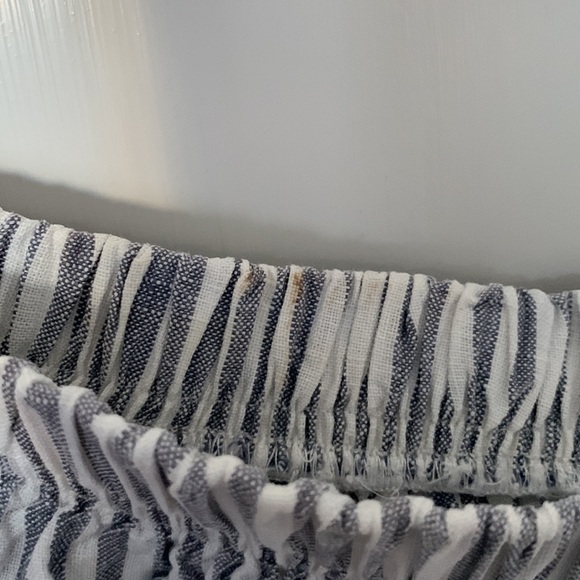 French Linen Blue and White Striped Dress - Picture 7 of 7